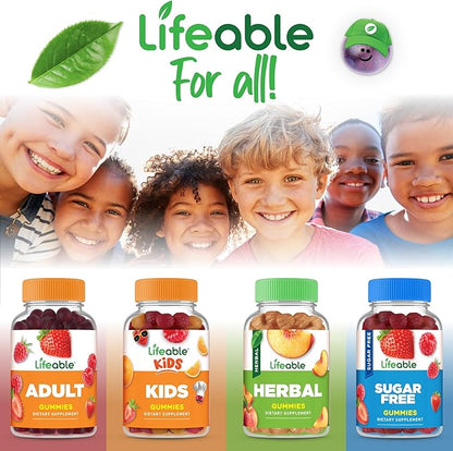Lifeable Kids Calcium Magnesium Zinc Gummies | Calcium with Vitamin D3 | Great Tasting Calcium Supplements for Kids | Kids Calcium Gummies for Bone Health | Magnesium Calcium for Kids | 90 Gummies