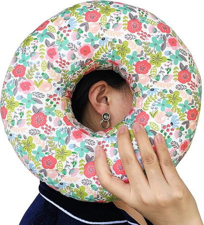 Ear Hole Piercing Pillows for Ear Pain Side Sleeping CNH Pillow Pressure Sore Pain Relief Ear Guard Lifesaver Tinnitus Support Neck Head, Camellia