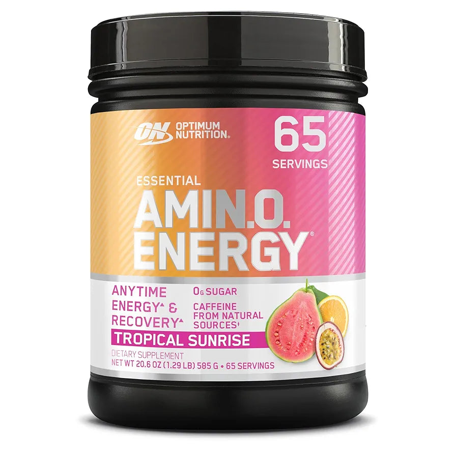 Optimum Nutrition New Flavor Amino Energy - Pre Workout with Green Tea, BCAA, Amino Acids, Keto Friendly, Green Coffee Extract, Energy Powder - Tropical Sunrise, 65 Servings 