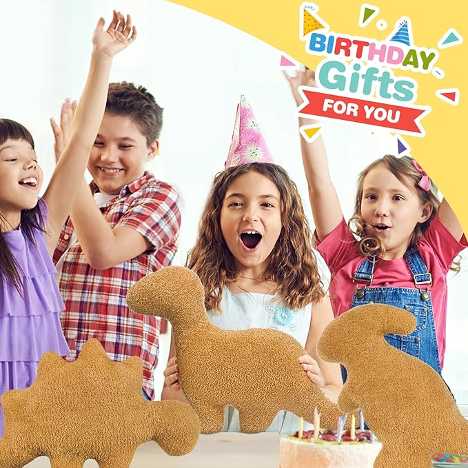Dino Nugget Pillow, Dinosaur Chicken Nuggets Plush, Dinosaur Stuffed Animals Funny Gifts for Teen Boys Girls, Fun Pillow is Cute Dinosaur Gift for Kids (Small, Parasaurolophus)