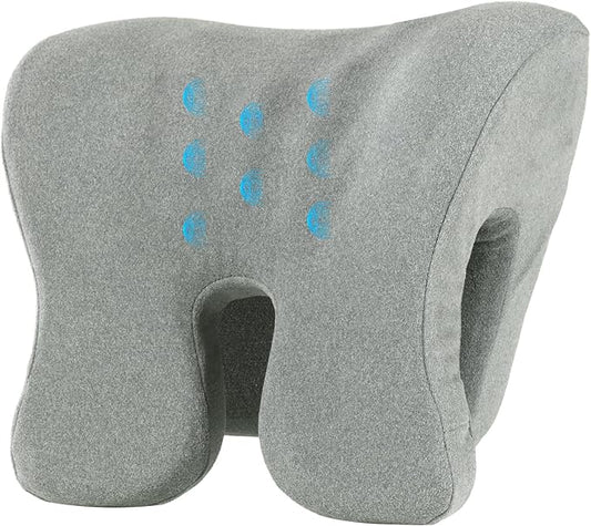 HOMBYS Memory Foam Neck Support for Office Chair, Supportive Headrest Pillow for Neck Pressure Relief Improved Posture for Working Chair, Car, Sofa, Plane and Travel