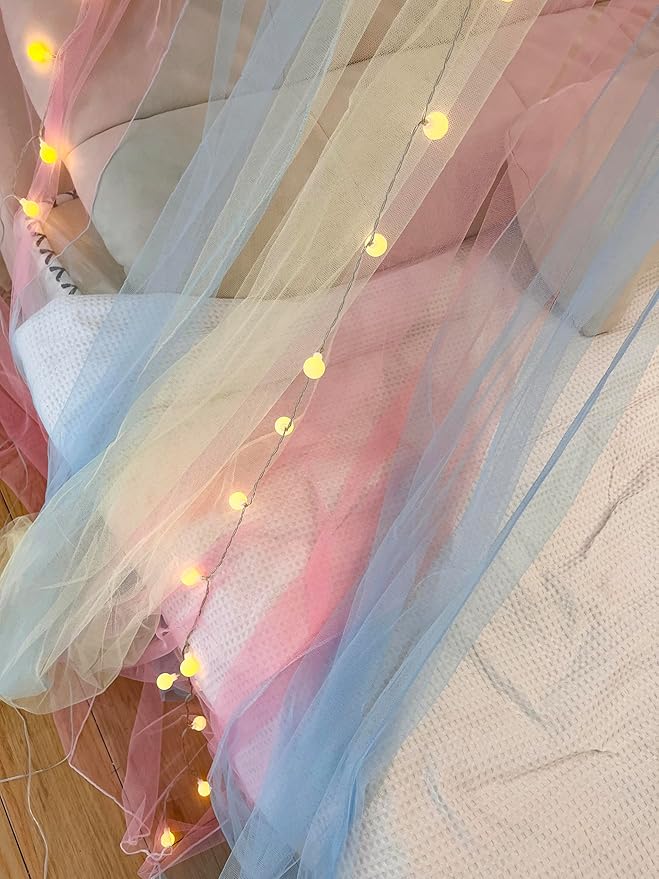 Curtains Bed Canopy Rainbow Mosquito Net for Bed Canopy Four Corner Post Elegant Mosquito Net Set, Stick Hook &Profession Rope for net, Screen Netting Canopy Curtains, Full/Queen/King