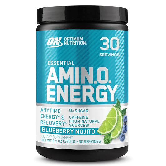Optimum Nutrition Amino Energy - Pre Workout with Green Tea, BCAA, Amino Acids, Keto Friendly, Green Coffee Extract, Energy Powder - Blueberry Mojito, 30 Servings 