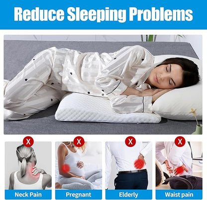 ROYALAY Lumbar Support Pillow for Sleeping Foam Pillow for Back Pain Relief Comfortable Bed Rest Pillow with Removable Cover Elevated Body Pillow for Back Support for side, back, and stomach sleepers