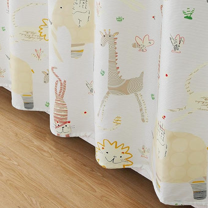Animal Crackers Cute Elephant Polyester Beige Kids Shower Curtains for Bathroom,Printed Decorative Waterproof Lovely Cloth Bath Curtains,Extra Large 78" W x 78" H