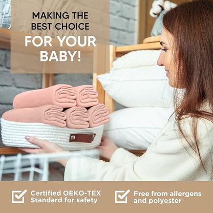 Bassinet Fitted Sheets - Compatible with Graco Travel Lite Crib, Sense2Snooze, My View 4 in 1, Dream Suite and Guava Bassinet | 100% Organic Jersey Cotton - Light Pink + Dark Pink | 30x20 (2 Pack)