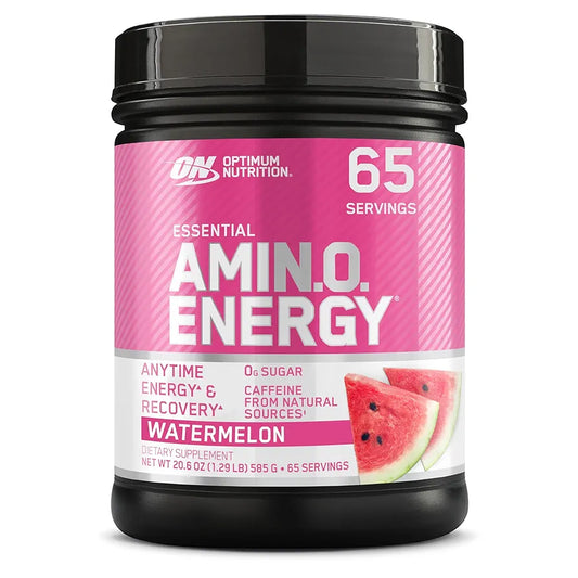 Optimum Nutrition Amino Energy - Pre Workout with Green Tea, BCAA, Amino Acids, Keto Friendly, Green Coffee Extract, Energy Powder - Watermelon, 65 Servings 