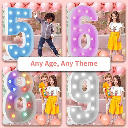 4FT Marquee Light Up Numbers Marquee Numbers 20, Choose Your Color, Including Cool White & Colorful, NO Glue Gun Needed, 2024 Graduation Decorations