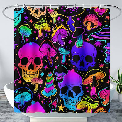 AILONEN Rose Flower Shower Curtain,Colorful Rose Flower Bath Curtain for Kids Girls Women,Modern Romantic Floral Flower Print Polyester Waterproof with 12 Plastic Hooks 36" W*72" H