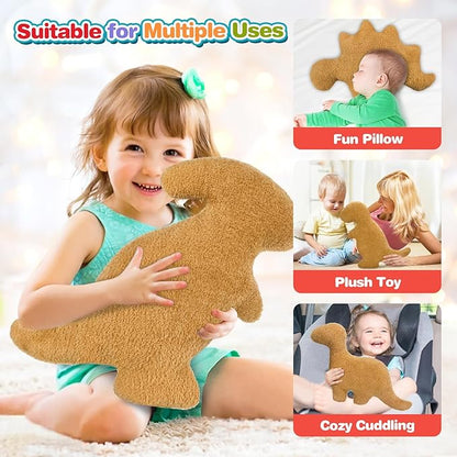 Dino Nugget Pillow, Dinosaur Chicken Nuggets Plush, Dinosaur Stuffed Animals Funny Gifts for Teen Boys Girls, Fun Pillow is Cute Dinosaur Gift for Kids (Small, Parasaurolophus)