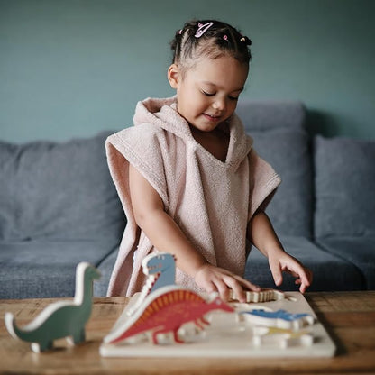 mushie Poncho Towel for Toddlers and Kids (Blush) | Organic Terry Cotton | Ages 1-3 Years