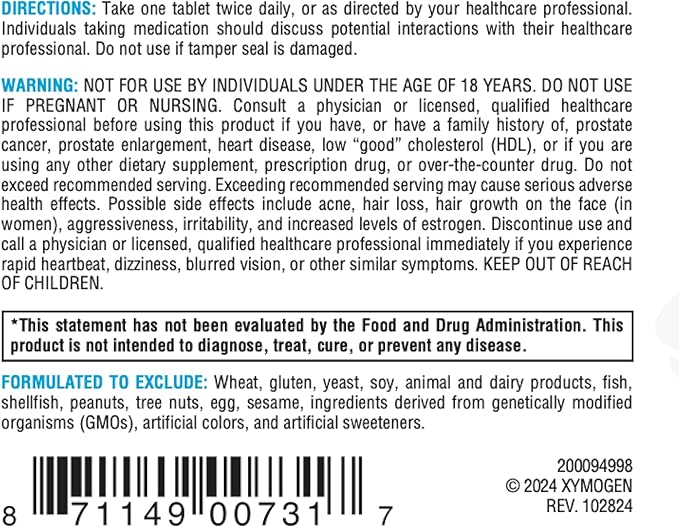 XYMOGEN DHEA 25 mg - Micronized DHEA to Support Healthy Androgen and Estrogen Levels + Adrenal Support - Dehydroepiandrosterone DHEA Supplement for Women + Men (60 Tablets)