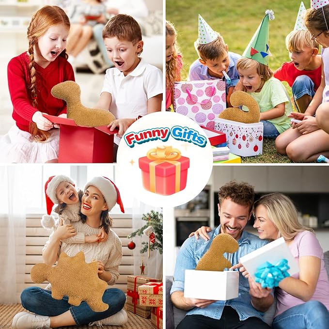 Dino Nugget Pillow, Dinosaur Chicken Nuggets Plush, Dinosaur Stuffed Animals Funny Gifts for Teen Boys Girls, Fun Pillow is Cute Dinosaur Gift for Kids (Small, Parasaurolophus)