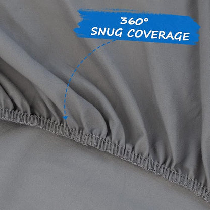 Bassinet Sheet Set 2 Pack Fitted Sheets for Baby Boy, Universal Microfiber Soft Cradle Sheets for Oval Rectangle and Hourglass Bassinet Mattress, Grey and Navy
