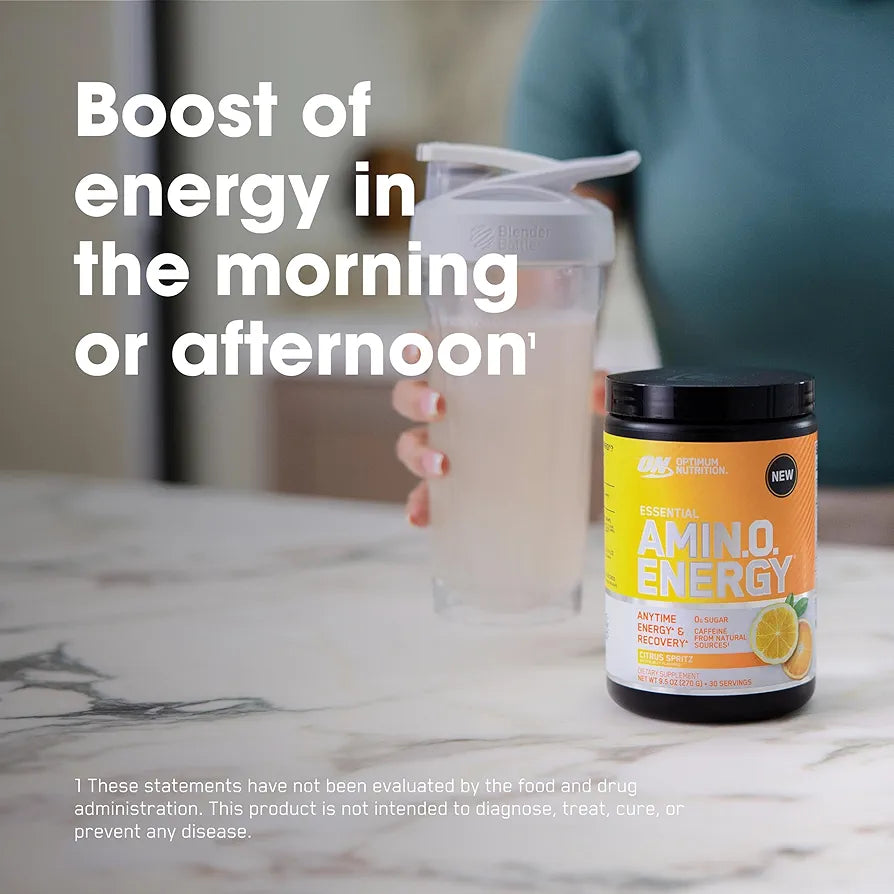 Optimum Nutrition New Flavor Amino Energy - Pre Workout with Green Tea, BCAA, Amino Acids, Keto Friendly, Green Coffee Extract, Energy Powder - Citrus Spritz, 65 Servings 