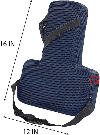 HOMBYS Lumbar Support Pillow for Office Chair-Seat Cushion for Back Support, Improved Sitting Posture and Upper/Lower Back Pain Relief for Desk Chairs, Car Seats and Airplanes (Navy Blue, 16"x12"x3")