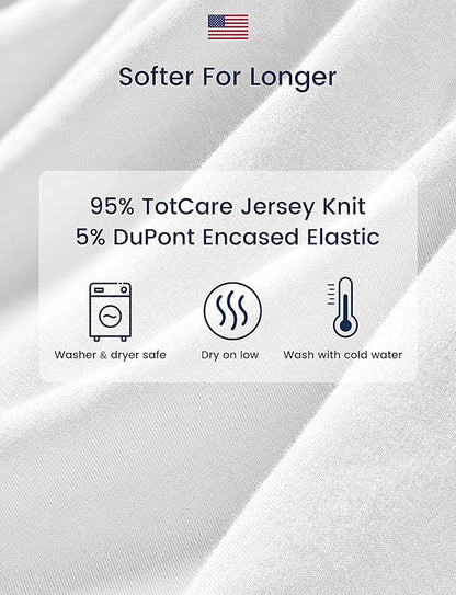 TotAha Premium Soft Bassinet Sheet for Boy Girl, Super Stretchy Jersey Knit Bassinet Fitted Sheet for Halo, Maxi COSI, Mika Micky, SNOO, and Other Bassinet, 2 Pack (Botanical Garden & Cute Bear)