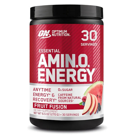 Optimum Nutrition Amino Energy - Pre Workout with Green Tea, BCAA, Amino Acids, Keto Friendly, Green Coffee Extract, Energy Powder - Fruit Fusion, 30 Servings 