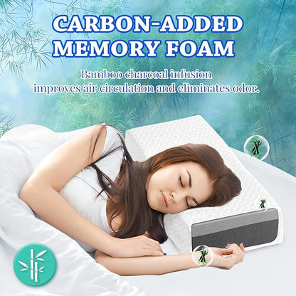 HARBOREST Cooling Cube Pillow - Side Sleeper Pillow for Neck and Shoulder Pain, Memory Foam Pillow Cube Pro with Adjustable Firmness,24"x12"x6"