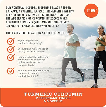 NatureWise Curcumin Turmeric 2250mg | 95% Curcuminoids & BioPerine Black Pepper Extract | Advanced Absorption for Joint Support [2 Month Supply - 180 Count]