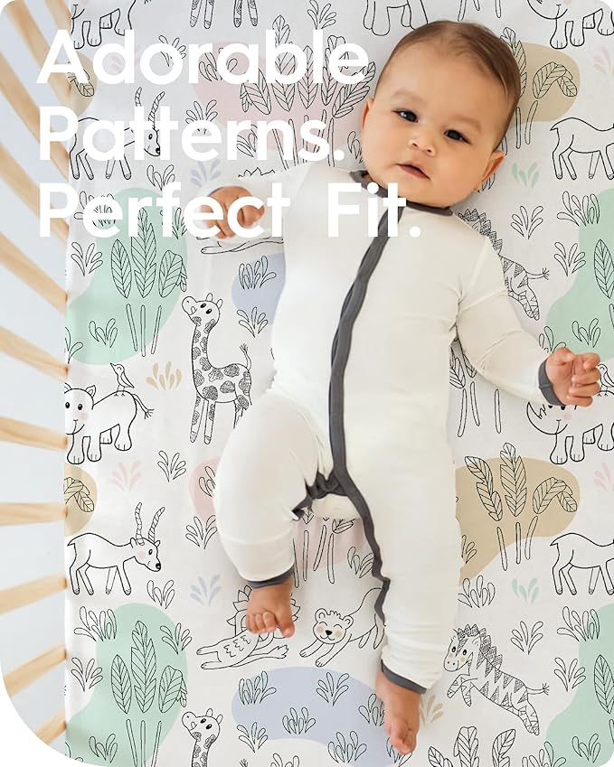 Premium Soft boy Crib Sheets, Ultra Breathable Crib Fitted Sheet, Super Stretchy Baby Bed Sheets 28''x52''x9'' Extra Deep Pocket
