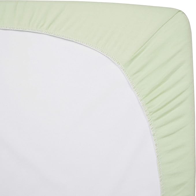 TL Care 100% Natural Cotton Jersey Knit 18" x 36" Cradle/Bassinet Sheet - Fitted, Celery, Soft Breathable, for Boys and Girls