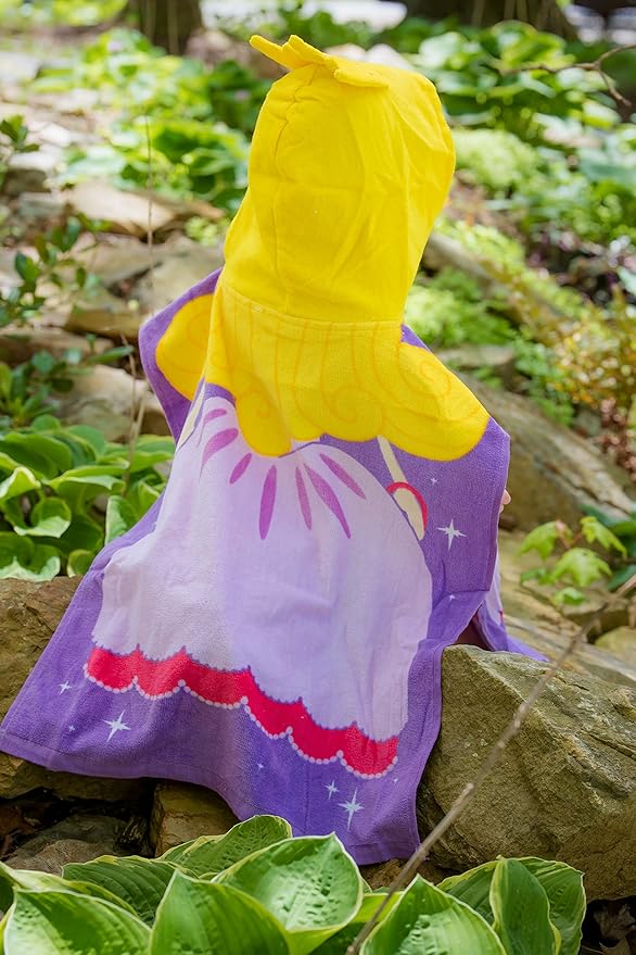 Kids Princess Hooded Bath Towel 20X24 (20 x 24, Pink)