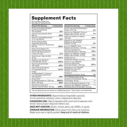 Amy Myers MD Multivitamin for Women and Men, Immune and Thyroid Support, Stress Relief - Activated B Vitamins, Zinc, Selenium, Iodine - Rich in Nutrients and Minerals, Increase Energy Levels 180 Caps