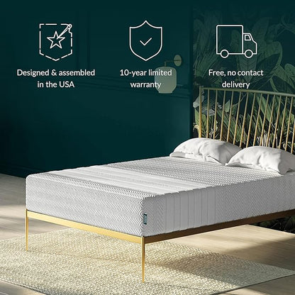 Leesa Legend Hybrid 12" Mattress, California King Size Luxury Dual Hybrid/CertiPUR-US Certified/with Organic Cotton Mattress Cover / 100-Night Trial,White