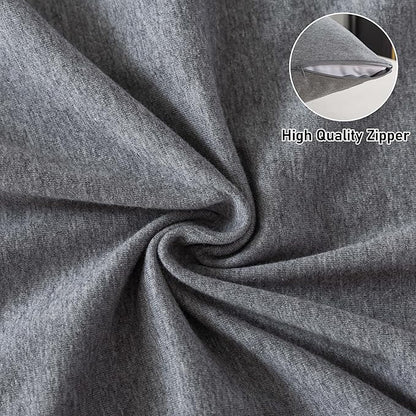 WhatsBedding Memory Foam Body Pillow with 100% Cotton Jersey Knitted Cover, Luxury Soft Large Long Pillow for Adults, Firm Full Body Pillow with Removable Zippered Pillow Case - Dark Grey