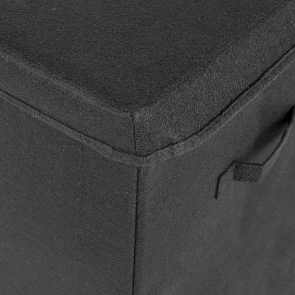 Sammy & Lou Collapsible Felt Soft Toy Box Toy Chest for Toddlers Toy Storage Organizer with Handles and Hinged Lid, 22 x 14.5 x 15 inches, Black