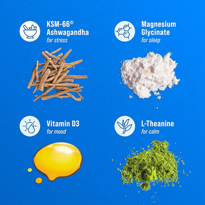 Supercalm Drink Mix – Ashwagandha KSM-66, Magnesium Glycinate, L-Theanine, Vitamin D3 – Pineapple Mint Flavor 