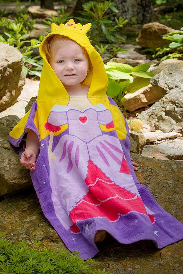 Kids Princess Hooded Bath Towel 20X24 (20 x 24, Pink)