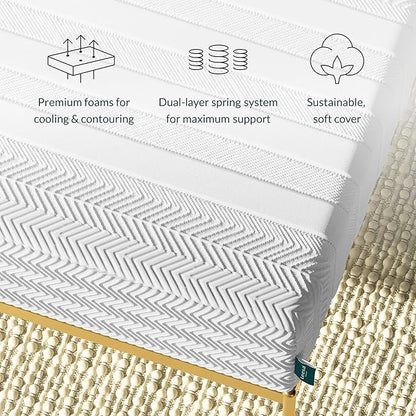 Leesa Legend Hybrid 12" Mattress, Twin XL Size Luxury Dual Hybrid/CertiPUR-US Certified/with Organic Cotton Mattress Cover / 100-Night Trial
