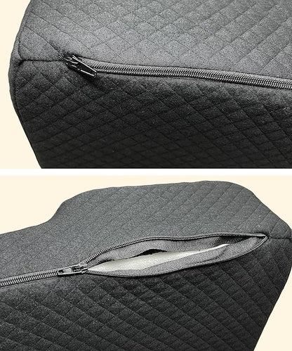 Pillow for Eyelash Extensions - Curved Memory Foam Lash Bed Pillow with Neck and Back Support, Perfect Pillow for Eyelash Extensions, Two Pockets for Tools On The Sides of Pillow (Black)