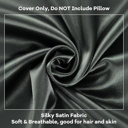 HOMBYS Satin Bed Wedge Pillow Cover Silky & Smooth Wedge Pillowcase 1 Pack 24x24x7.5, Soft & Breathable, Removable & Machine Washable-Zipper Design (Pillow Not Include)