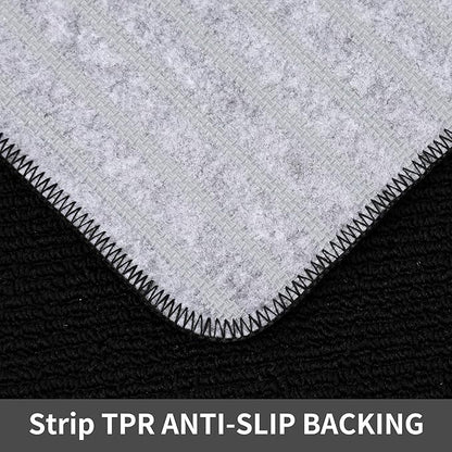 COSY HOMEER 24x35 Inch/24X60 Inch Kitchen Rug Mats Made of 100% Polypropylene Strip TPR Backing 2 Pieces Soft Kitchen Mat Specialized in Anti Slippery and Machine Washable,Black