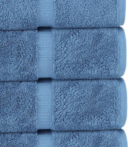 Chakir Turkish Linens | Hotel & Spa Quality 100% Cotton Premium Turkish Towels | Soft & Absorbent (4-Piece Bath Towels, Wedgewood)